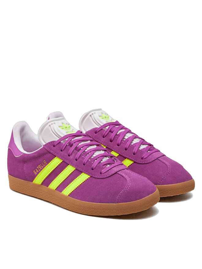 Adidas Women's Gazelle Shoes - Purple Burst / Solar Yellow / Offwhite