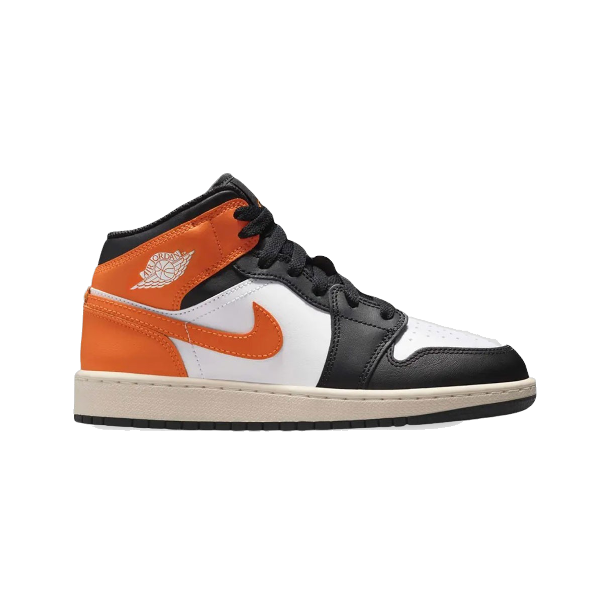Nike Kids' Air Jordan 1 Mid Shoes - Starfish / White / Sail / Black