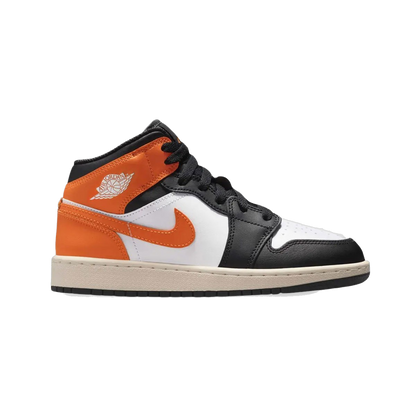Nike Kids' Air Jordan 1 Mid Shoes - Starfish / White / Sail / Black
