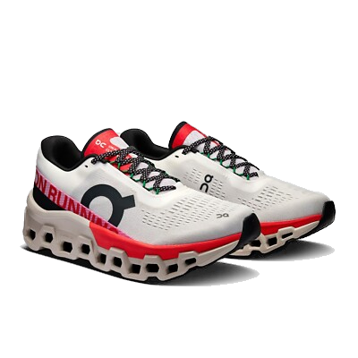 On Running Women's Cloudmonster 2 Shoes - Ivory / Red