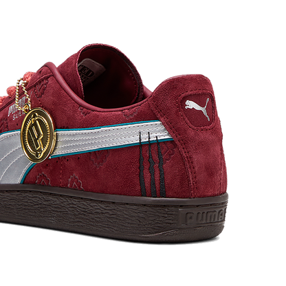 Puma Men's One Piece Suede Shanks Shoes - Burgundy