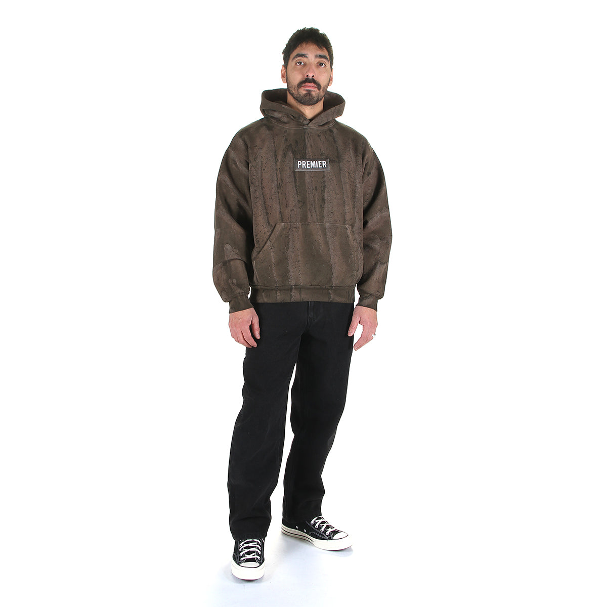 Drip Dyed Box Logo Hoodie