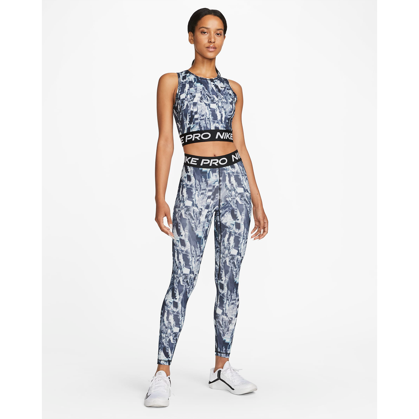 Nike Women's Pro Leggings - Black / Grey Print