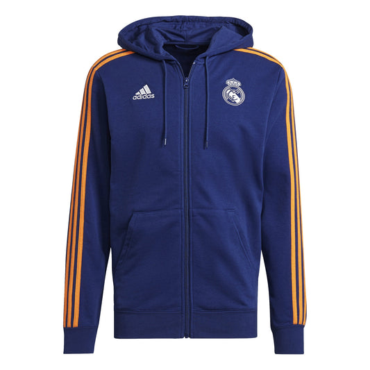 Adidas Men's Real Madrid 3 Stripes Track Jacket- BLUE/ORANGE