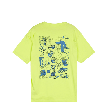 Nike Men's Cafe Swoosh Illustration T-Shirt Apparel - Light Lemon Twist