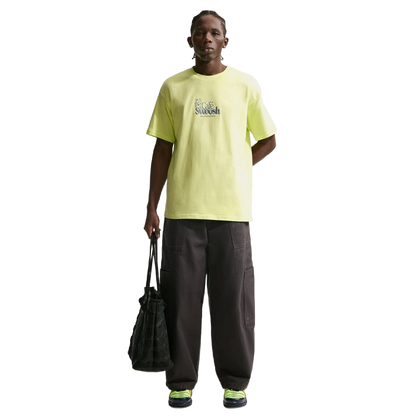 Nike Men's Cafe Swoosh Illustration T-Shirt Apparel - Light Lemon Twist