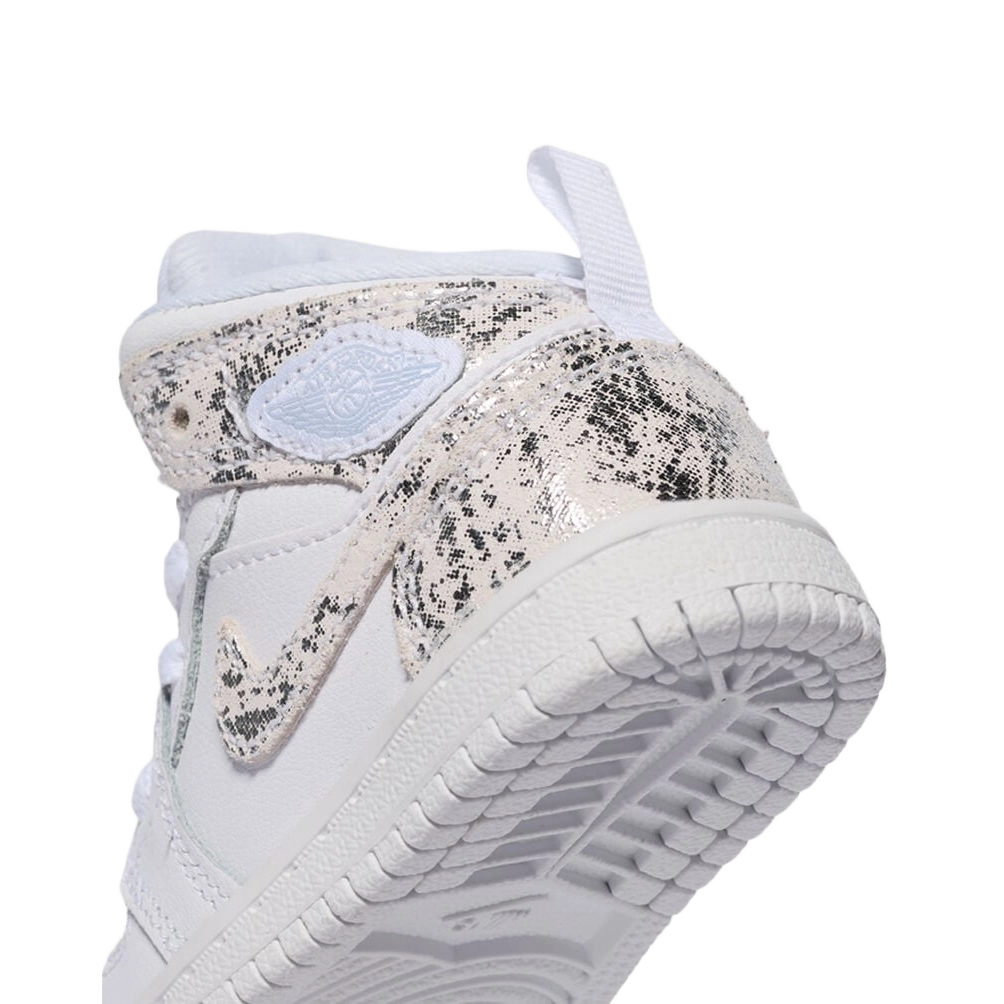 Nike Kids' Jordan 1 Mid Se Shoes - White / Field Silver