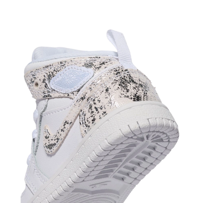 Nike Kids' Jordan 1 Mid Se Shoes - White / Field Silver