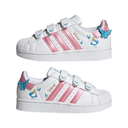 Adidas Kids' Disney Superstar Ii Comfort Closure Shoes Shoes - Cloud White / Light Pink / Lucid Aquamarine