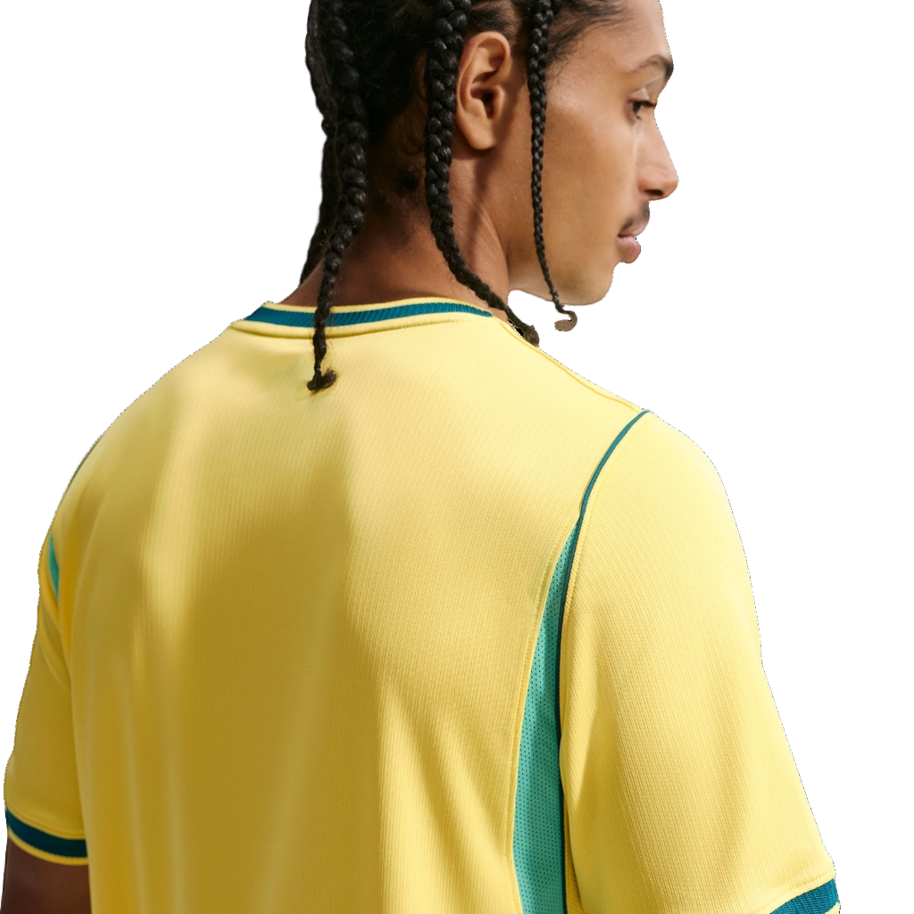 Nike Men's Brazil 2026 Stadium Home Dri-Fit Soccer Jersey Apparel - Canary / Light Menta / Geode Teal