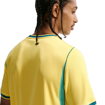 Nike Men's Brazil 2026 Stadium Home Dri-Fit Soccer Jersey Apparel - Canary / Light Menta / Geode Teal