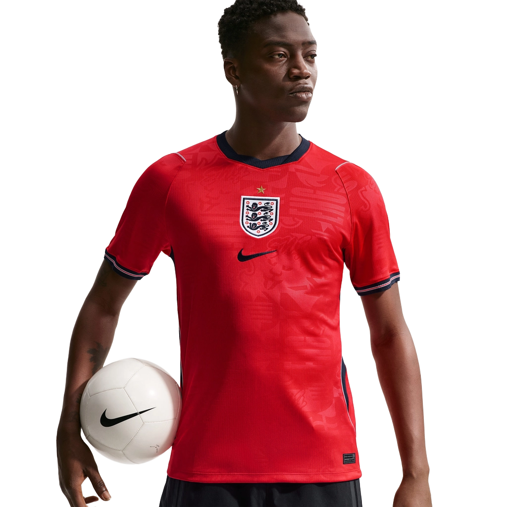 Nike Men's England 2026 Stadium Away Dri-Fit Football Replica Shirt Apparel - Speed Red / Obsidian / White
