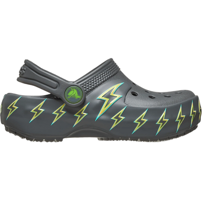 Crocs Kids' Classic Bolt Lights Clog Shoes - Carbon / Grey