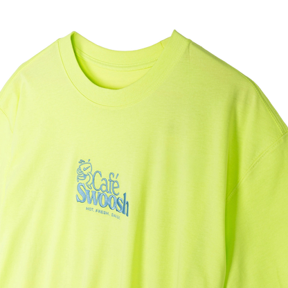 Nike Men's Cafe Swoosh Illustration T-Shirt Apparel - Light Lemon Twist