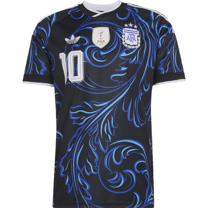 Adidas Men's Argentina 26 Away Messi Jersey Apparel - Black / Lucid Blue / Blue Burst