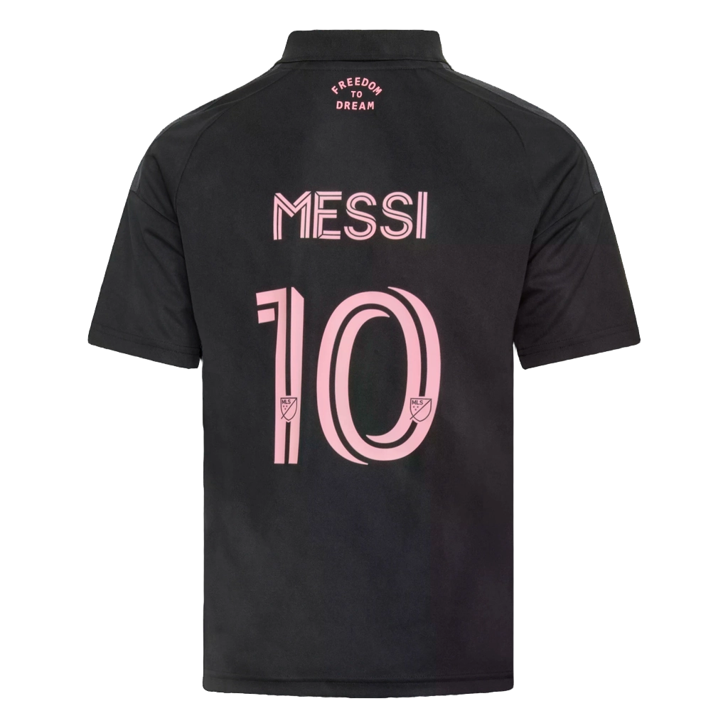 Adidas Kids' Inter Miami Cf 26/27 Away Jersey Messi Apparel - Black / Bliss Pink