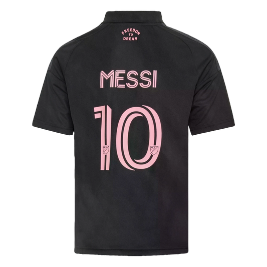 Adidas Kids' Inter Miami Cf 26/27 Away Jersey Messi Apparel - Black / Bliss Pink