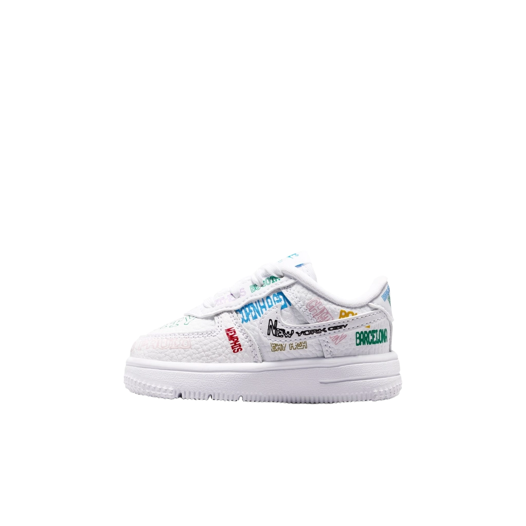 Nike Kids' Force 1 Low World Tour Shoes - White / White