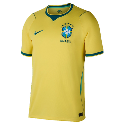 Nike Men's Brazil 2026 Stadium Home Dri-Fit Soccer Jersey Apparel - Canary / Light Menta / Geode Teal