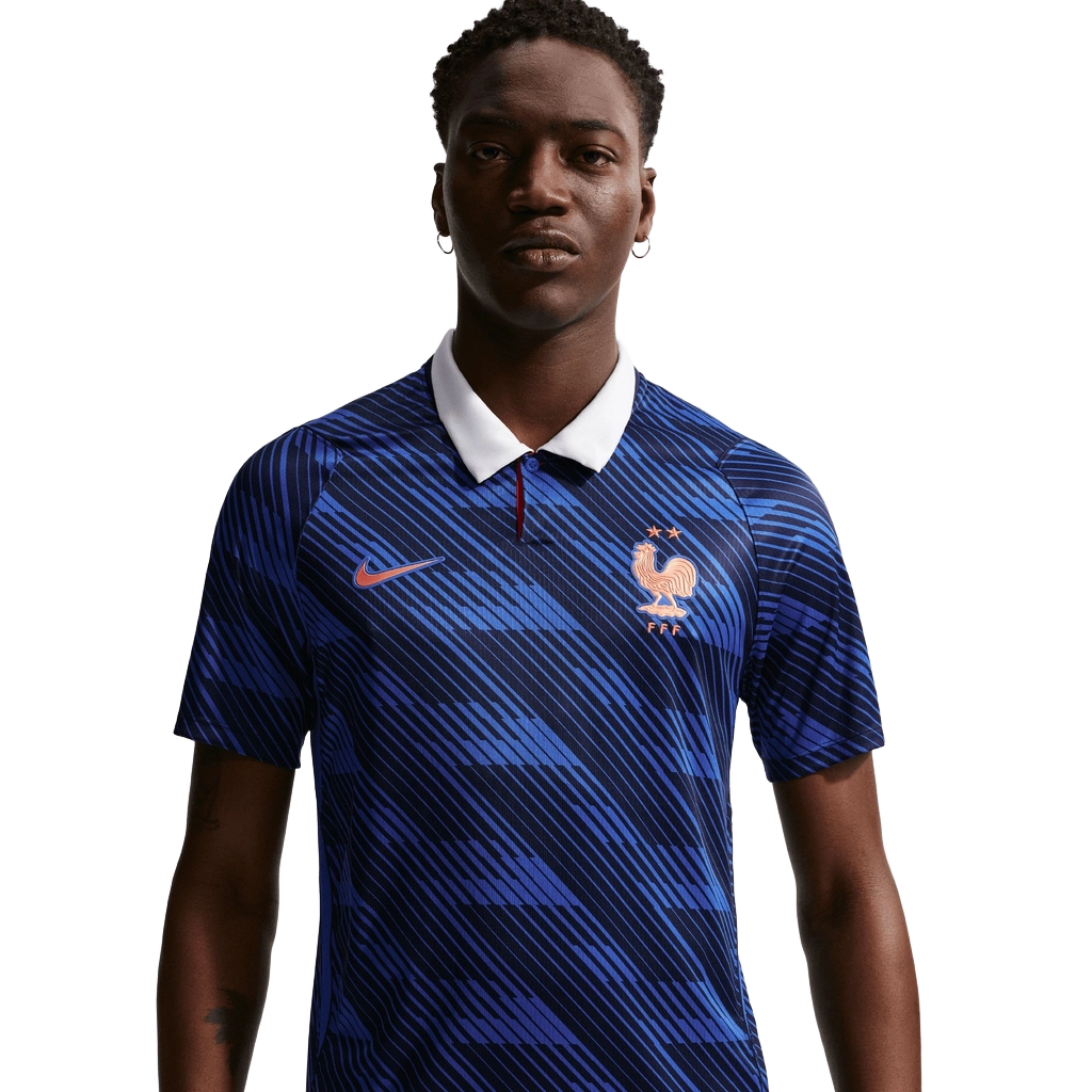 Nike Men's Fff 2026 Stadium Home Dri-Fit Soccer Replica Jersey Apparel - Game Royal / Blackened Blue / White / Metallic Copper