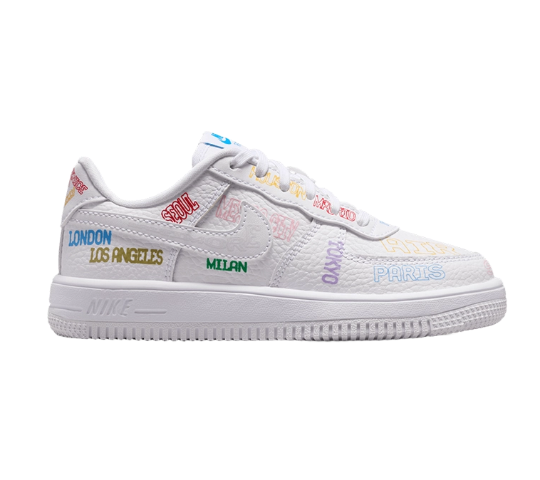 Nike Kids' Air Force 1 Low Lv8 3 Shoes - White / Multi
