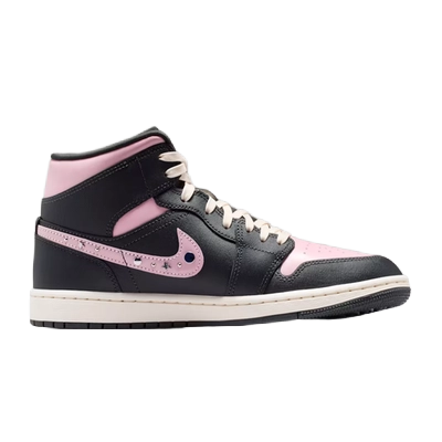 Nike Women's Jordan 1 Mid Se Iced Carmine Shoes - Anthracite / Metallic Silver / Iced Carmine / Sail / Coconut Milk