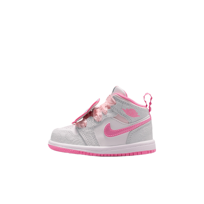 Nike Kids' Jordan 1 Mid Se Spring Flowers (Td) Shoes - Vast Grey / Pink Glow / Pearl Pink