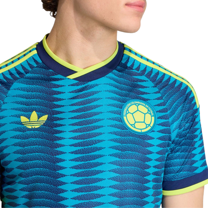 Adidas Men's Colombia 26 Away Jersey Apparel - Team Navy Blue 2 / Mystery Petrol