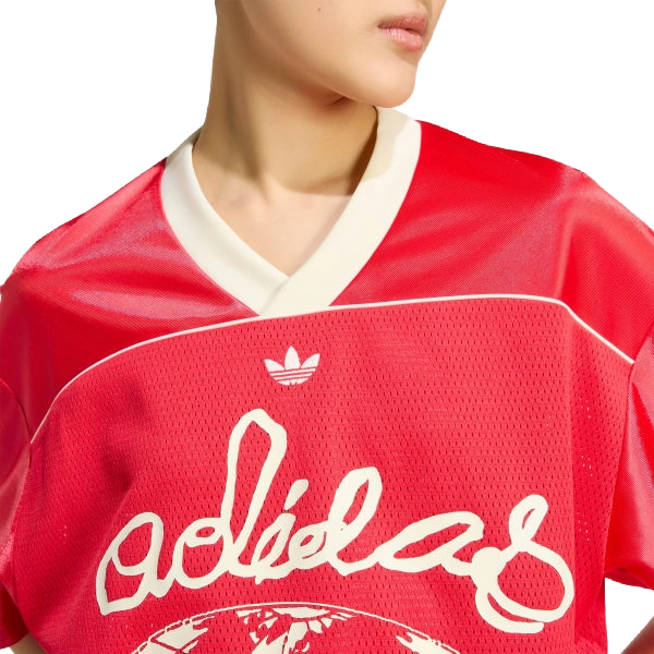 Adidas Women's Originals Cropped Soccer Jersey Apparel - Pure Ruby