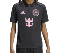 Adidas Kids' Inter Miami Cf 26/27 Away Jersey Messi Apparel - Black / Bliss Pink