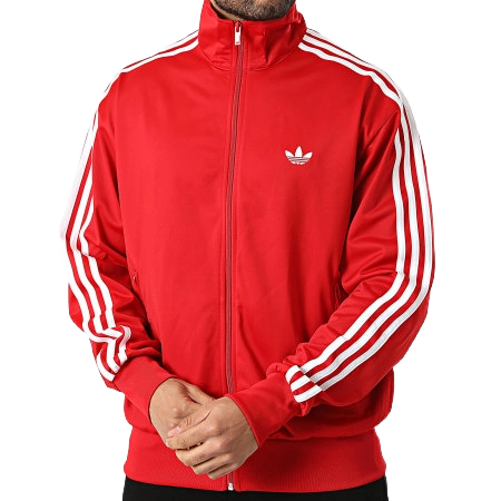 Adidas Men's Firebird Track Jacket Apparel - Better Scarlet / White