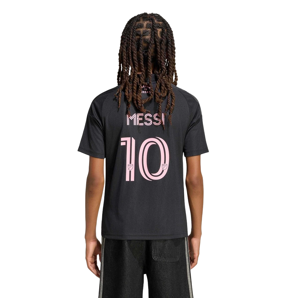 Adidas Kids' Inter Miami Cf 26/27 Away Jersey Messi Apparel - Black / Bliss Pink