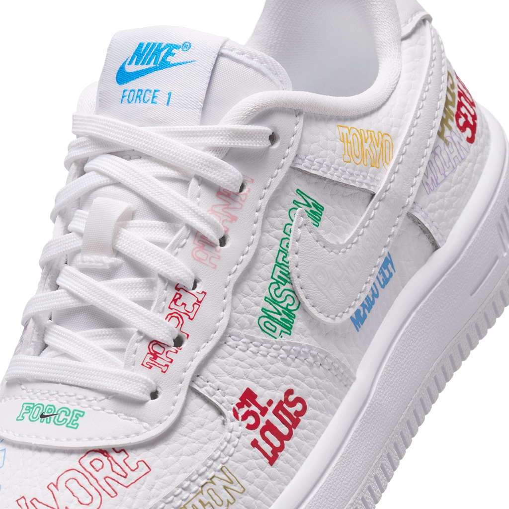 Nike Kids' Air Force 1 Low Lv8 3 Shoes - White / Multi