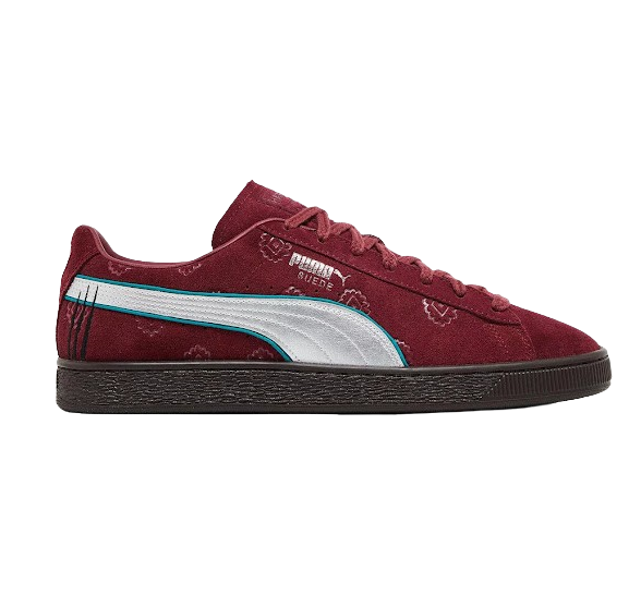 Puma Men's One Piece Suede Shanks Shoes - Burgundy