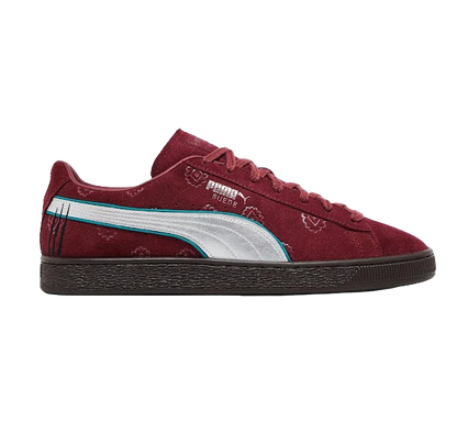 Puma Men's One Piece Suede Shanks Shoes - Burgundy