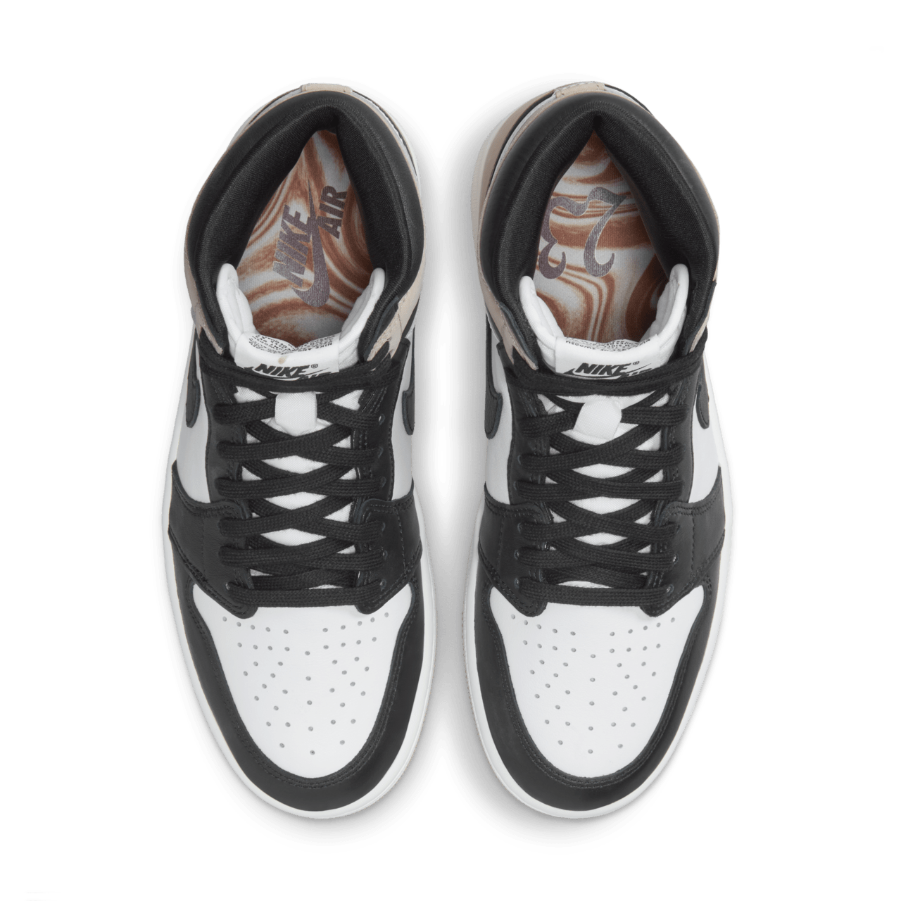 Nike Women's Air Jordan 1 Shoes - Black / Legend Medium Brown / White