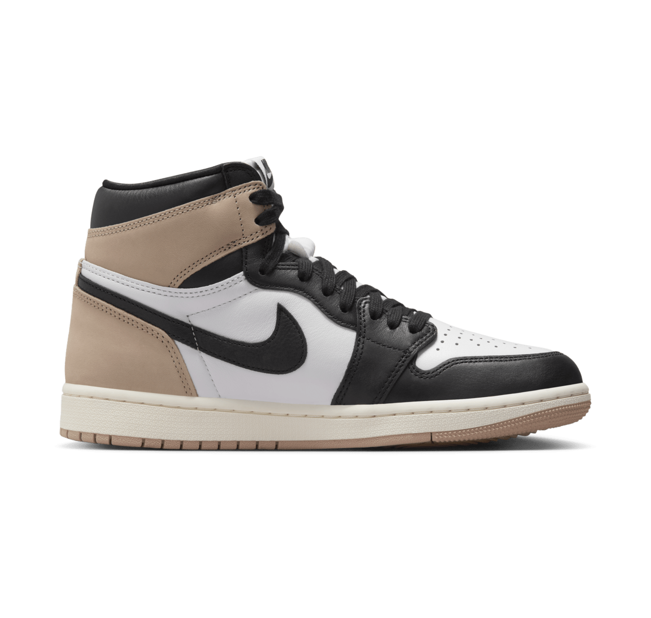 Nike Women's Air Jordan 1 Shoes - Black / Legend Medium Brown / White